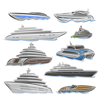Vector Yacht and Boats set