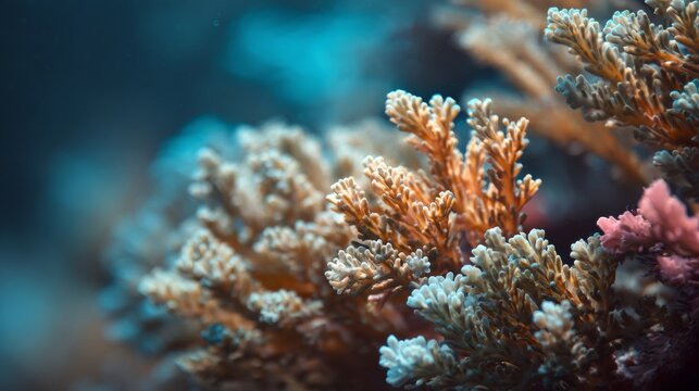 Vibrant Coral Reef Closeup Underwater Ecosystem Beauty.