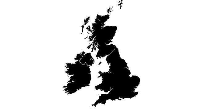 United Kingdom map silhouette vector illustration