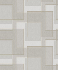 Obraz premium Seamless abstract geometric texture with light grey stone panels and gold outline accents