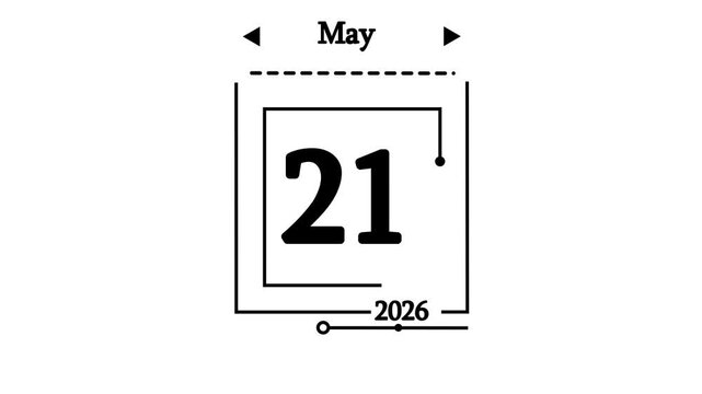 May 21 2026 Minimalist Date Animation for Business Scheduling