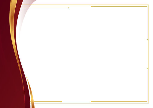 Elegant Red and Gold Wavy Certificate Background Border Frame Design.