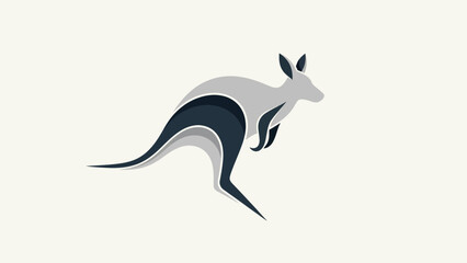 Fototapeta premium Stylized kangaroo graphic on light background