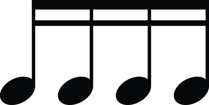 Beamed sixteenth notes vector