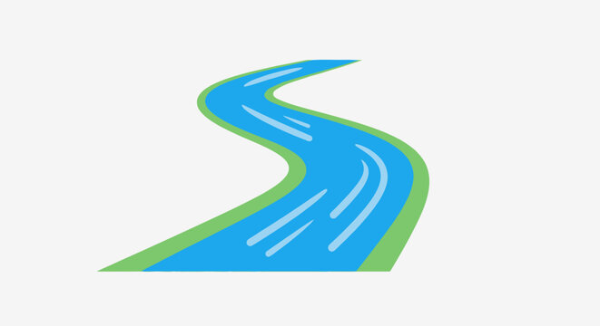 Blue road with green border.