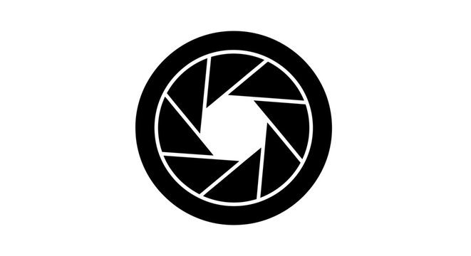 Camera shutter icon on white background.