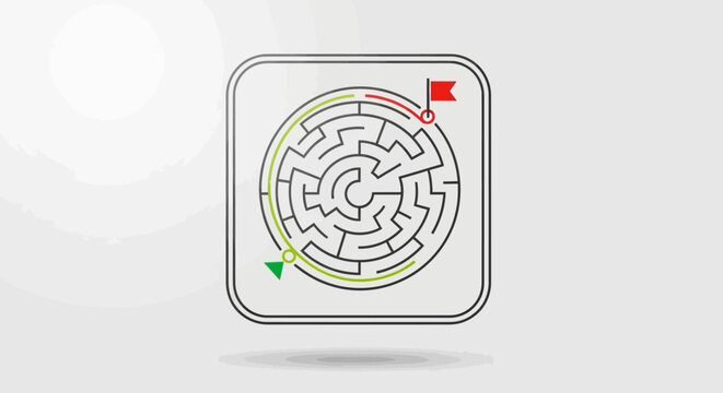 Circular maze puzzle game design.