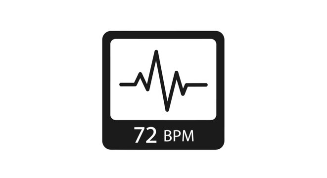 Heart rate monitor display screen.