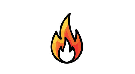 Flame icon with orange and yellow colors. © MUHRODIN