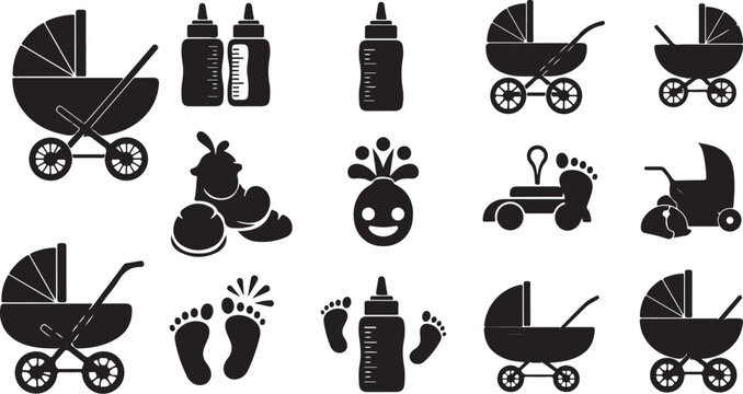 Baby Care Icons and Symbols for Nursery and Parenting Needs