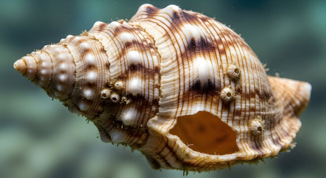 Large ornate triton sea shell from the ocean floor
