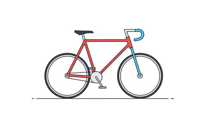 Fototapeta premium Red bicycle with blue handlebar.