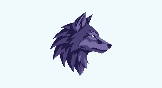 Purple wolf head profile view.