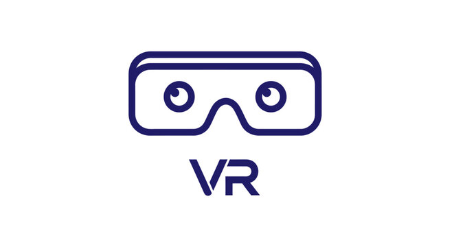 Virtual reality headset device icon.