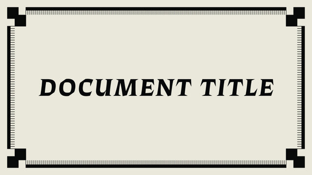 Document title frame with fine double line border