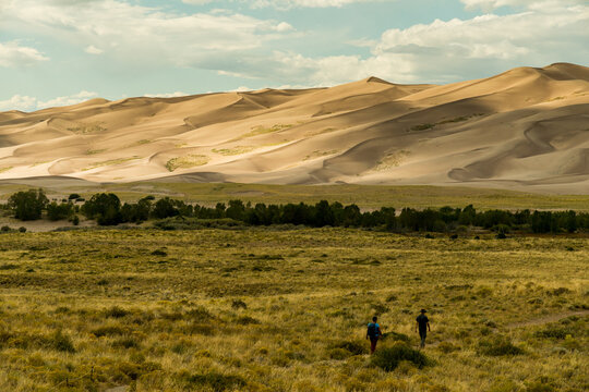 USA, Colorado, Great Sand Dune National Park.  The tallest sand dunes in North America, up to 750 feet (230 m) tall.  Covering an area of about 30 sq mi (78 km2)