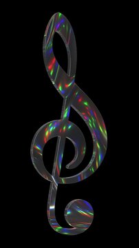 Treble Clef Music Icon 3D Render Animation Loop