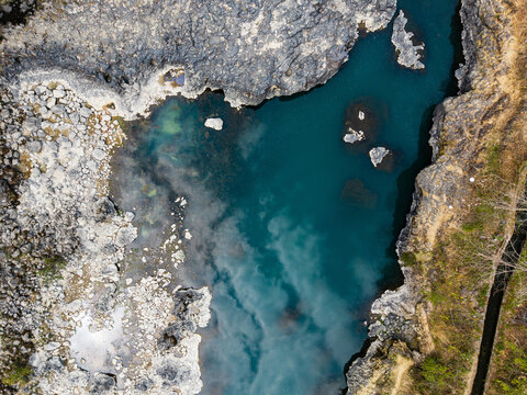 Basalt and coloful waterbody
