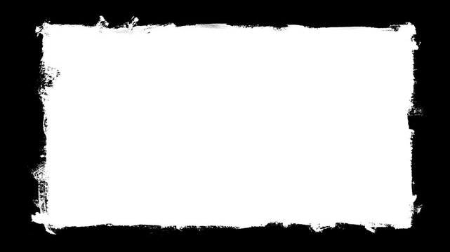 Grunge animation.Brush strokes on black background. Abstract hand drawn elements, animations, underline and border designs