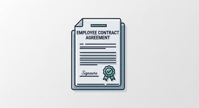 Employee Contract Agreement Document with Signature and Seal.