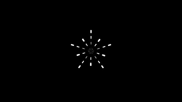 Sparkling cartoon explosion, circular energy burst, glowing ring animation, geometric pop-up lines, black screen backdrop, 4k resolution, seamless video loop, festive motion graphi (3)