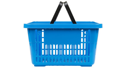 Fototapeta premium Blue Plastic Shopping Basket Isolated