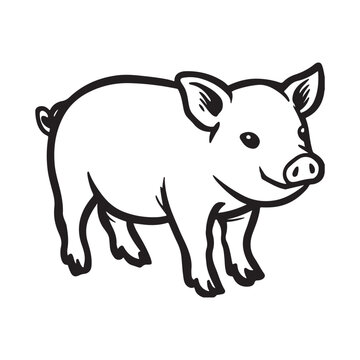 Wild Animal Pig Logotype Sign Isolated Graphic Design