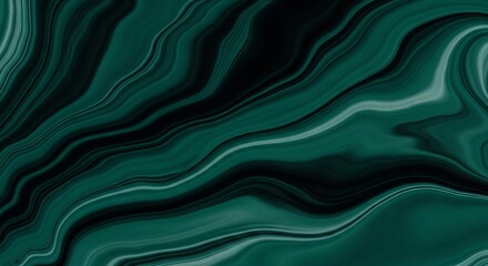 Fototapeta premium Abstract Swirling Emerald Green and Black Marble Texture Background.