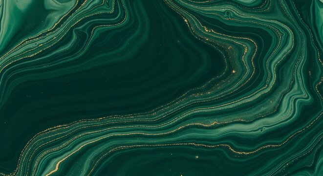 Abstract Swirling Green Marble Texture Background.