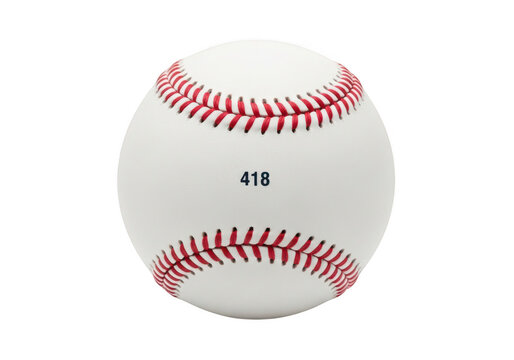 Baseball with the Number 418 Embroidered on Its Cover
