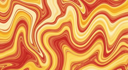 Fototapeta premium Vibrant Swirling Marbling Effect with Warm Red and Yellow Hues.