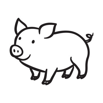 Wild Animal Pig Logotype Sign Isolated Graphic Design