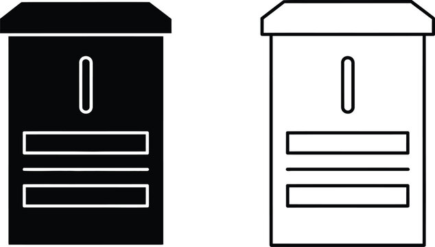 black and white mailboxes Vector