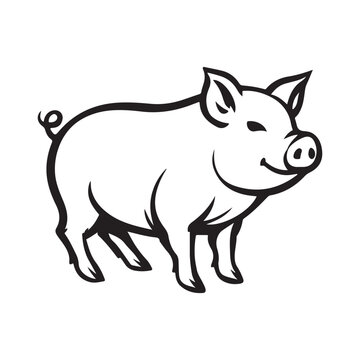 Wild Animal Pig Logotype Sign Isolated Graphic Design