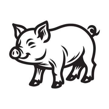 Wild Animal Pig Logotype Sign Isolated Graphic Design