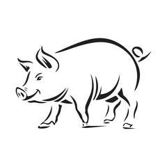 Fototapeta premium Wild Animal Pig Logotype Sign Isolated Graphic Design