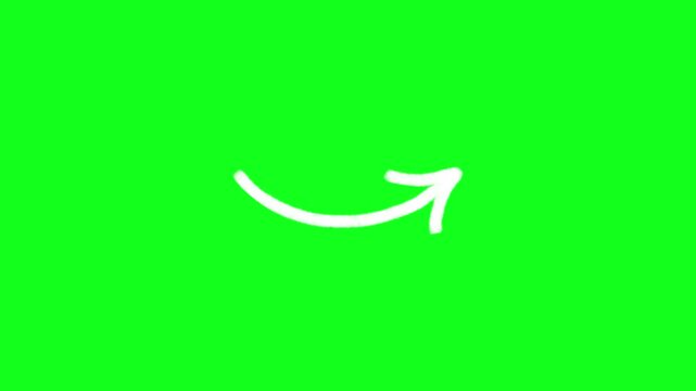 animated hand drawn arrow on green screen background