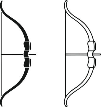 Compound Bow Illustrations Black and White Vector