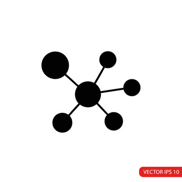 Black molecular structure model graphic.