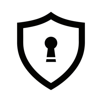 Shield with keyhole security symbol icon.