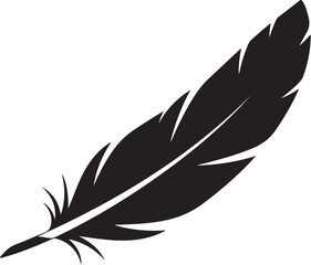 Fototapeta premium Black Feather Icon Isolated on White Background