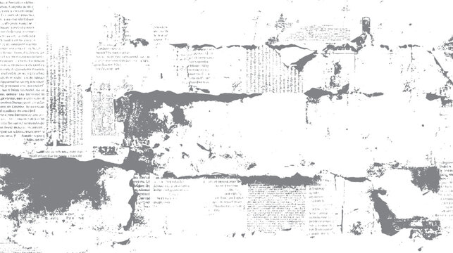 Distressed torn paper with faded text and grey abstract shapes overlay texture grunge