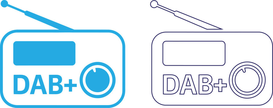 Two retro portable radios with dab digital audio broadcasting technology