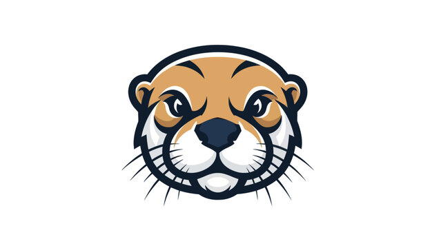 Otter head illustration isolated mascot design