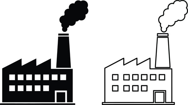factory industrial pollution comparison Vector