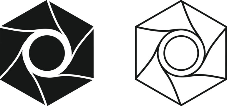 Camera shutter black white Vector