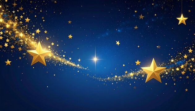 Celestial Symphony: A Mesmerizing Dance of Golden Stars in the Night Sky