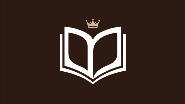 Open book with crown logo