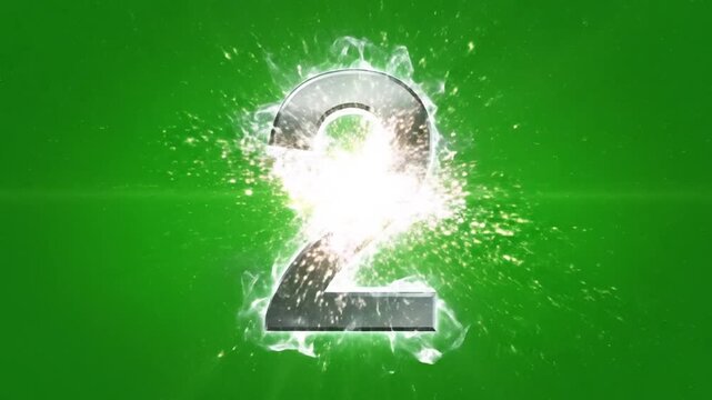 Electricity sparks on green screen background