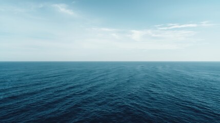 Fototapeta premium Calm ocean waves, serene sea landscape, blue water, sunny sky